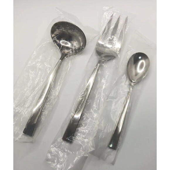 Donna Karan Ascend by LENOX 3 Piece Server Hostess Set 18/10 Stainless New - Picture 5 of 5